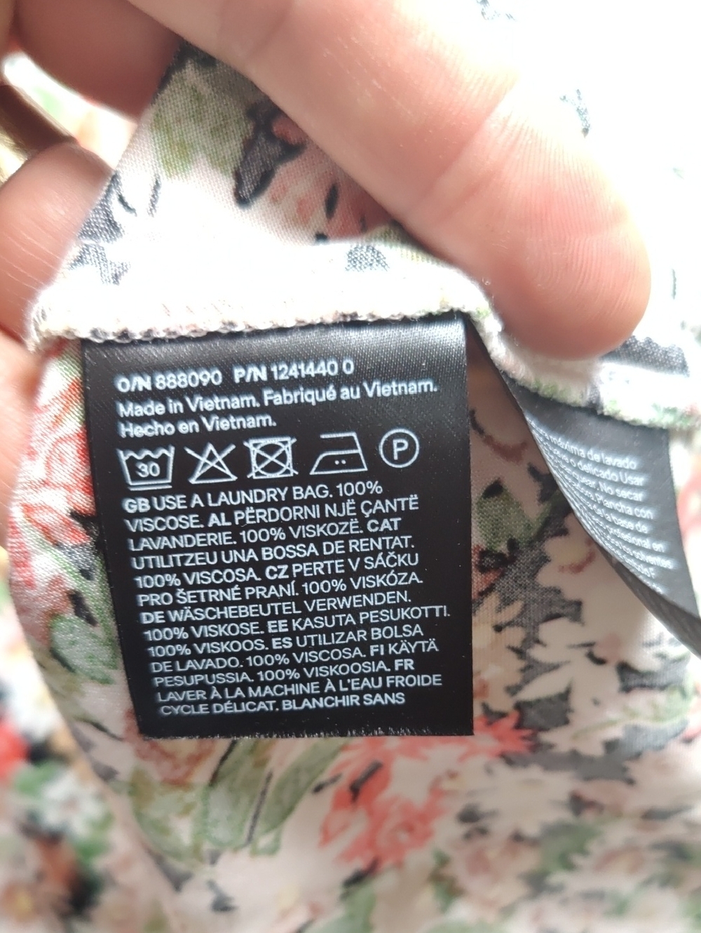 H&M Floral Balloon-sleeved Button Down shirt dress Y2K Cottagecore Vintage - Picture 11 of 14